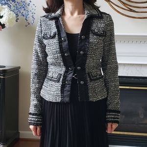 White House Black Market Tweed Jacket in Black and White - Sz 2